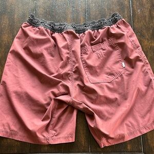 Vuori Dusty Rose Athletic swim hybrid Shorts with Elastic Waist